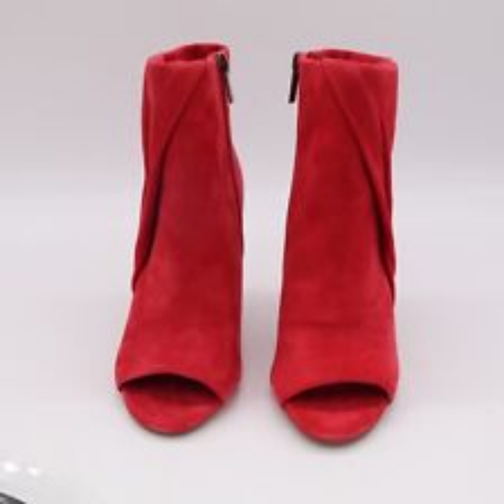 Vince Camuto Women's Open Toe Red Suede High Heel Bootie Size 5.5 - Picture 9 of 9